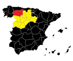 Mapa prowincji León w Hiszpanii