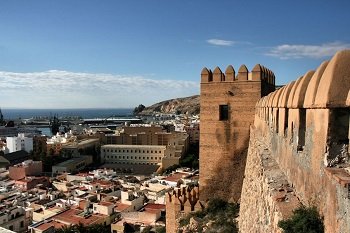 Alcazaba - arabski zamek w Almería (Andaluzja, Hiszpania)