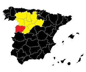 Mapa prowincji Salamanca w Hiszpanii (Kastylia i León)