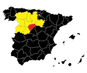 Mapa prowincji Segovia w Kastylii i León - Hiszpania